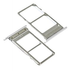 Лоток для Meizu MX5 (M575), MX5e, MX5e Lite держатель (слот) для двох SIM-карт, сріблястий