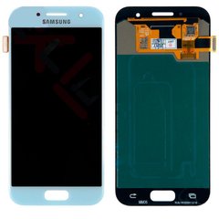 Дисплей (екран) Samsung A320F, A320Y, A320FL Galaxy A3 (2017) AMOLED з тачскріном в зборі ORIG, блакитний
