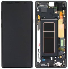 Дисплей (экран) Samsung N960, N960F, N960U, N9600, N960DS Galaxy Note 9 AMOLED с тачскрином и рамкой в сборе ORIG, черный
