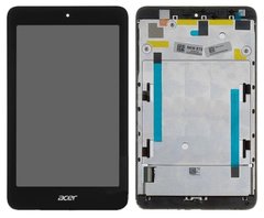 Дисплей (экран) 7” Acer Iconia B1-750 с тачскрином и рамкой в сборе, черный