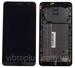 Дисплей (экран) Asus ZenFone 6 (A600CG, A601CG) с тачскрином и рамкой в сборе, черный