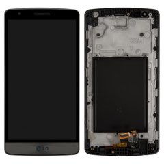 Дисплей (екран) LG D724 G3s Dual, D722 G3s LTE, D725 G3, D728 G3 mini з тачскріном і рамкою в зборі, сірий (чорний)