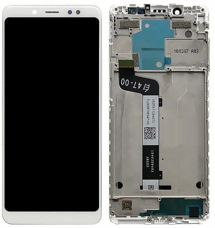 Дисплей (екран) Xiaomi Redmi Note 5 Pro, Redmi Note 5 з тачскріном і рамкою в зборі ORIG, білий