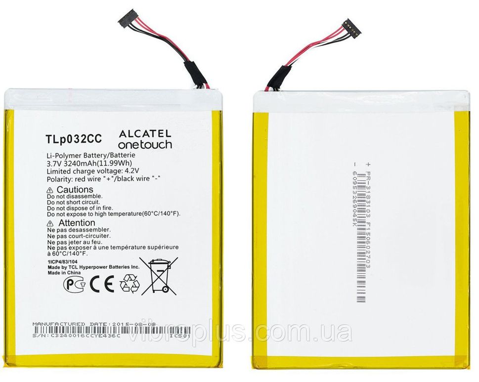 Батарея TLp032C2, TLp032CC акумулятор для Alcatel 9005X One Touch Pixi 3 8 3G
