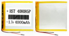 Универсальная аккумуляторная батарея (АКБ) 2pin, 4.0 x 80 x 85 мм (408085, 048085), 3500 mAh