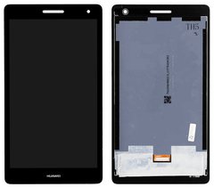 Дисплей (экран) 7” Huawei MediaPad T3 (T3-701, BG-U01, BG2-U01) 3G с тачскрином и рамкой в сборе, черный