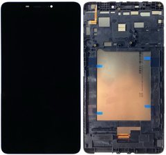 Дисплей (экран) 7” Lenovo Tab 3 Plus TB-7703X с тачскрином и синей рамкой в сборе, черный