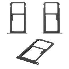Лоток для Huawei P10 (VTR-L09, VTR-L29, VTR-AL00, VTR-TL00) держатель SIM-карты и карты памяти, черный (Graphite Black)