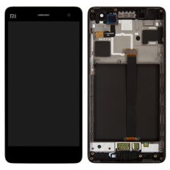 Дисплей (экран) Xiaomi Mi4 с тачскрином и рамкой в сборе, черный