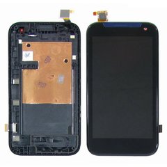 Дисплей (экран) HTC Desire 310 Dual Sim с тачскрином и рамкой в сборе, черный