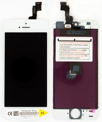 Дисплей (экран) Apple iPhone 5S, SE с тачскрином и рамкой в сборе (Original China Refurbished), белый
