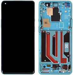 Дисплей OnePlus 8 Pro IN2023, IN2020, IN2021, IN2025 Fluid AMOLED с тачскрином и синей рамкой