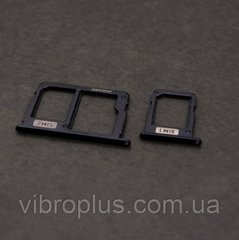 Лоток для Samsung J330F Galaxy J3 (2017), тримач для SIM-карт і карти пам'яті, чорний