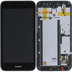 Дисплей (экран) Huawei Y3 (2017) (CRO-L02, CRO-L22), Y5 Lite (2017), с тачскрином и рамкой в сборе, черный