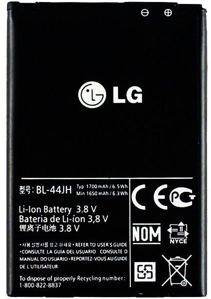 Аккумуляторная батарея (АКБ) LG BL-44JH для E440, E445, E450, E455, E460, H410, P750, P870, AS730, 1500 mAh
