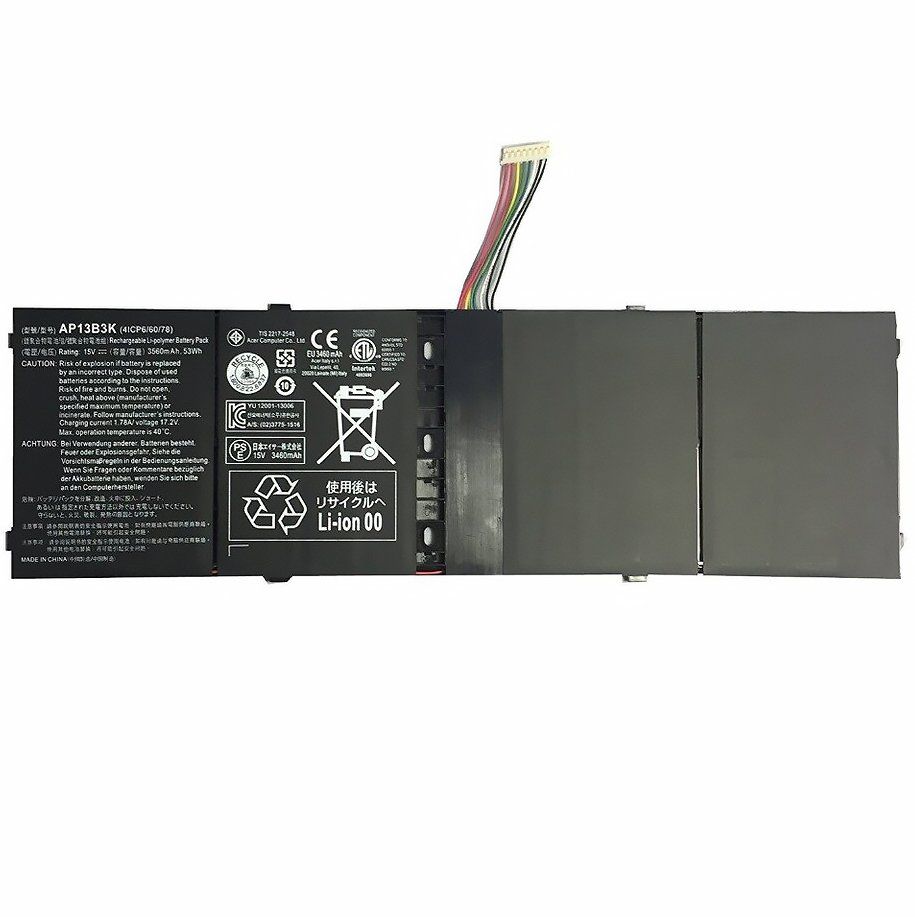 Аккумуляторная батарея (АКБ) Acer AP13B3K для Aspire: R7-571, R7-572, V5-472, V5-473 series, 15V, 3560mAh, 53Wh
