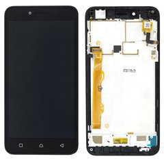 Дисплей (экран) Lenovo A6020a40 Vibe K5, Lemon 3 с тачскрином и рамкой в сборе, черный