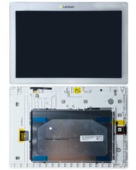 Дисплей (экран) 10,1” Lenovo Tab 2 A10-30 X30L LTE, A10-30 X30F Wi-Fi, YT3-X30, TB2-X30F, tb2-x30l, a6500 с тачскрином и рамкой в сборе, белый