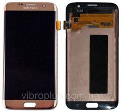 Дисплей (экран) Samsung G935F, G935FD, G9350, G935W8 Galaxy S7 Edge AMOLED с тачскрином в сборе ORIG, розовый