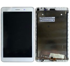 Дисплей (экран) 8” Huawei MediaPad T1 (S8-701u, T1-821L LTE), Honor Tablet T1 с тачскрином и рамкой в сборе, белый