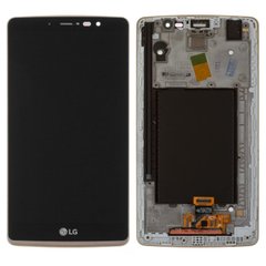 Дисплей (экран) LG H540F G4 Stylus Dual, H542, H631, H635, LS770 тачскрином и золотистой рамкой в сборе, черный