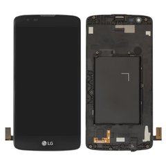 Дисплей (экран) LG K350e K8 (2016), K350n K8, Phoenix 2 с тачскрином и рамкой в сборе ORIG, черный