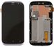 Дисплей HTC T328w Desire V с тачскрином и серебристой рамкой, черный