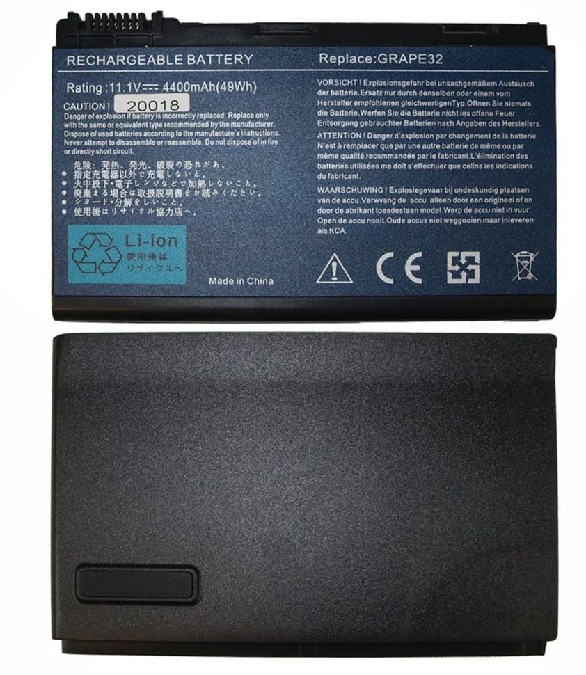 Аккумуляторная батарея (АКБ) Acer TM00741, TM00751, GRAPE32 для Extensa 5220, 5210, 5620, 5630, 7220, 11.1V, 4400mAh