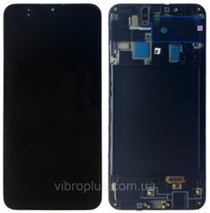 Дисплей (экран) Samsung A205, A205FD, A205FN Galaxy A20 (2019) (GH82-19571A) AMOLED с тачскрином и рамкой ORIG, черный