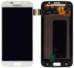 Дисплей (екран) Samsung G920F, G929FQ, G920I, G920S, G920FD, G920T, G9200 Galaxy S6 AMOLED з тачскріном в зборі ORIG, білий
