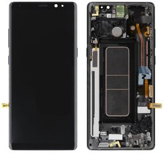 Дисплей (экран) Samsung N950, N950F Galaxy Note 8 с тачскрином и рамкой в сборе ORIG, черный Amoled