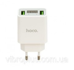 Сетевое зарядное устройство Hoco C25A Cool LED, белый