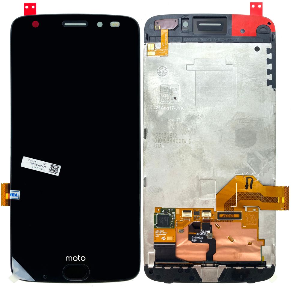 Дисплей (экран) Motorola XT1789 Moto Z2 Force с тачскрином и рамкой в сборе, черный