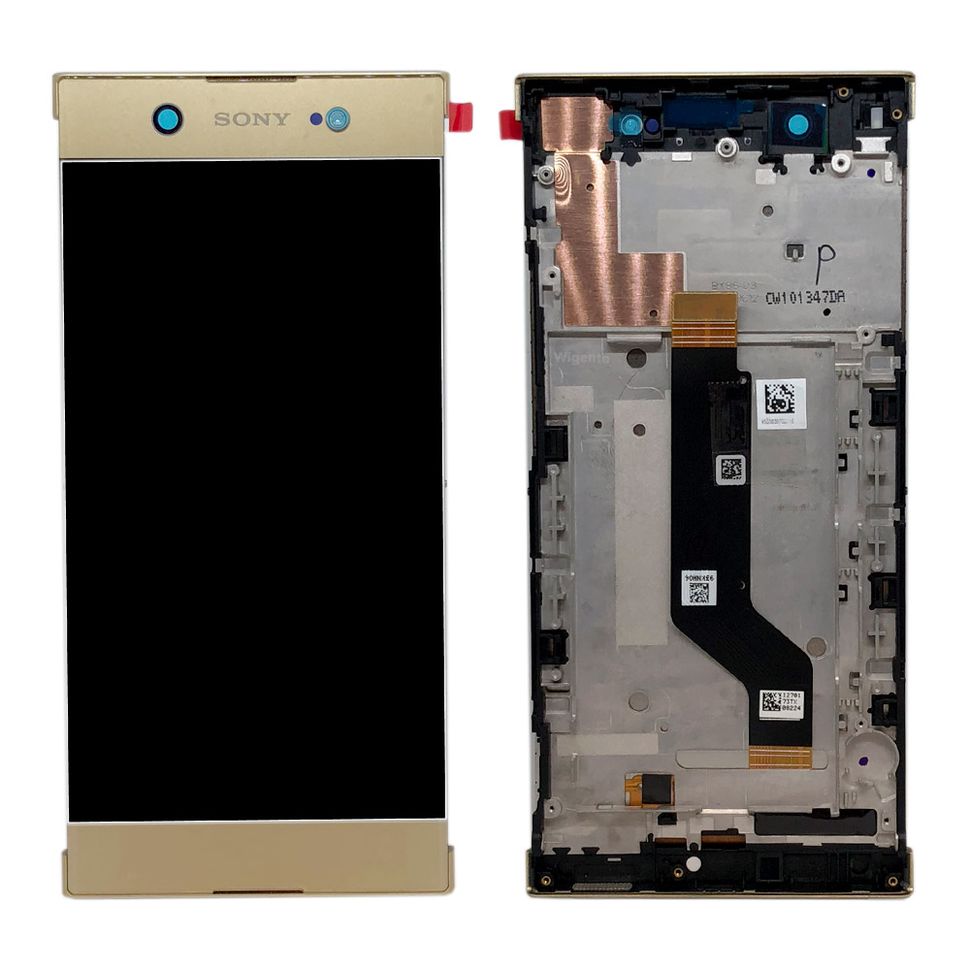 Дисплей (экран) Sony G3212 Xperia XA1 Ultra Dual, G3221, G3223, G3226 с тачскрином и рамкой в сборе, золотистый