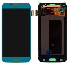 Дисплей (екран) Samsung G920F, G929FQ, G920I, G920S, G920FD, G920T, G9200 Galaxy S6 AMOLED з тачскріном в зборі ORIG, синій
