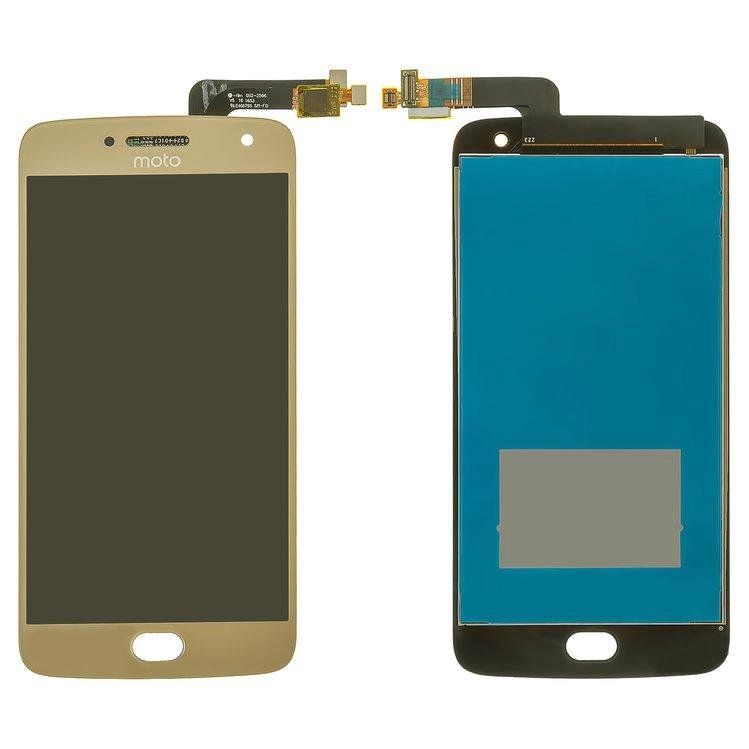 Дисплей (екран) Motorola XT1685 Moto G5 Plus XT1680, XT1684, XT1687 з тачскріном в зборі ORIG, золотистий